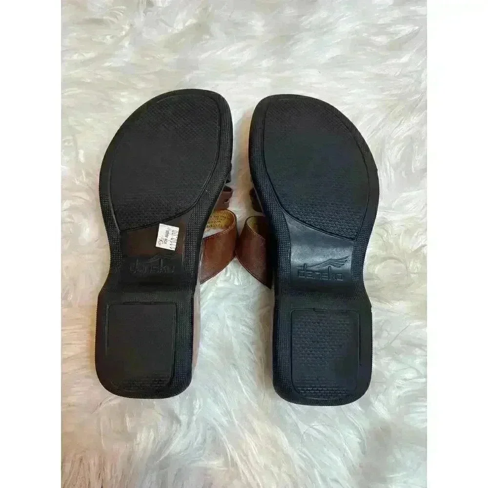 Dansko Cognac Brown Slides Sandals Size 40